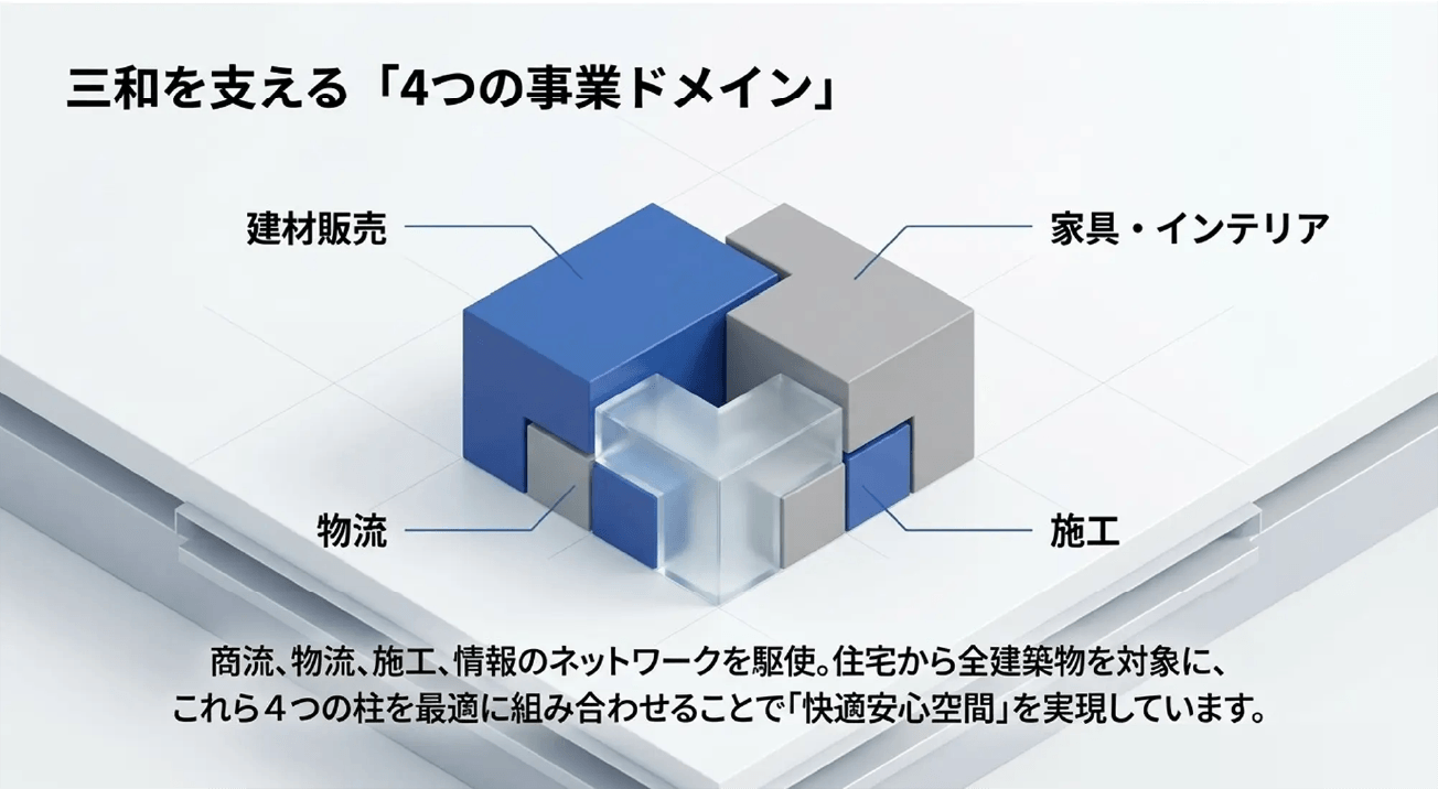 三和を支える「4つの事業ドメイン」